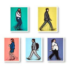 WALKING IN LONDON 1, LENTICULAR POSTCARD SET.